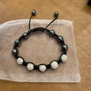 Black and Silver Beaded Bracelet